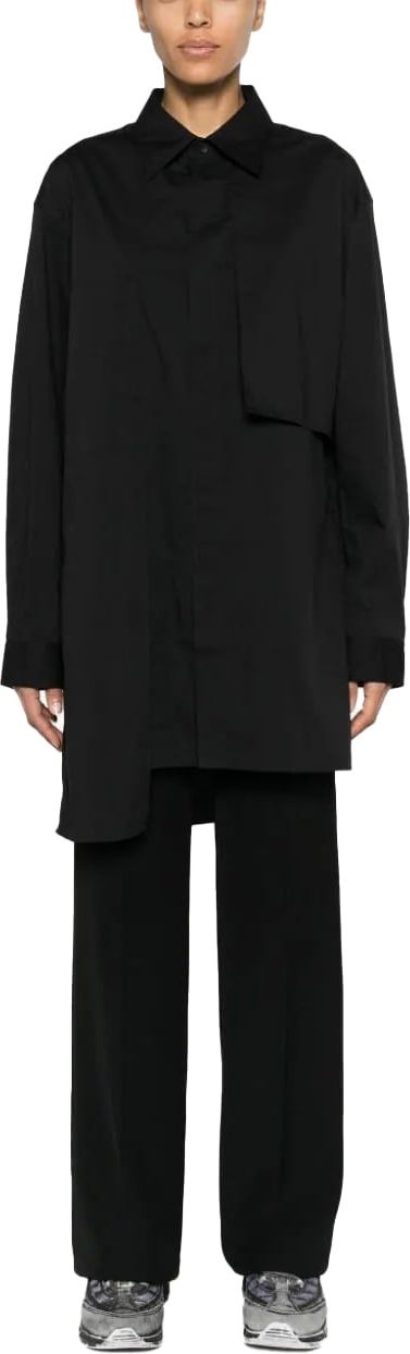 Y-3 layered poplin shirt Zwart