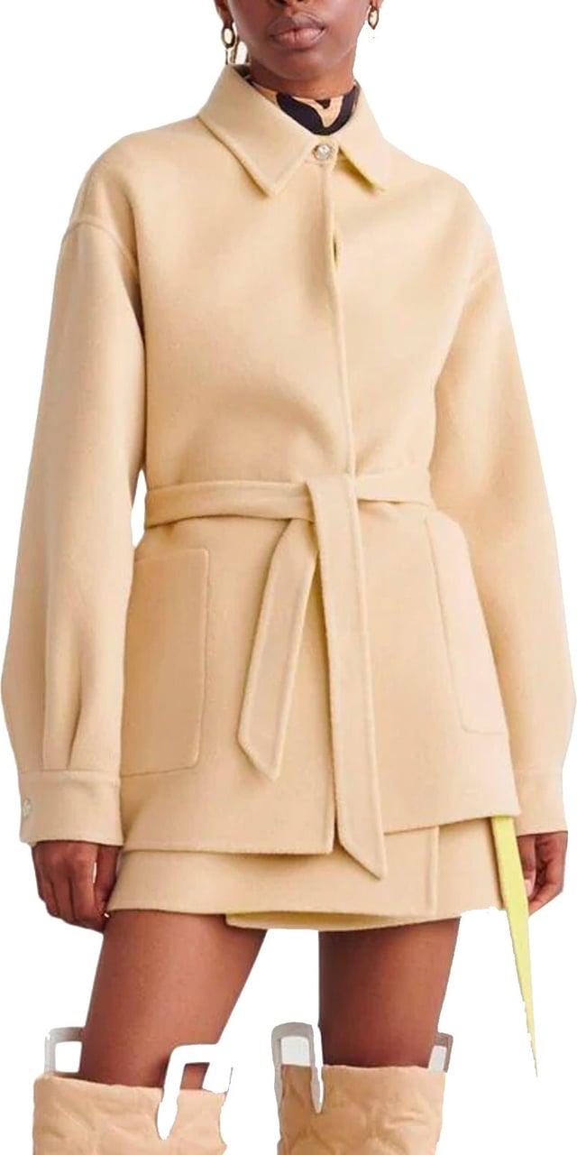 OFF-WHITE Off-White Belted Wool Jacket Beige