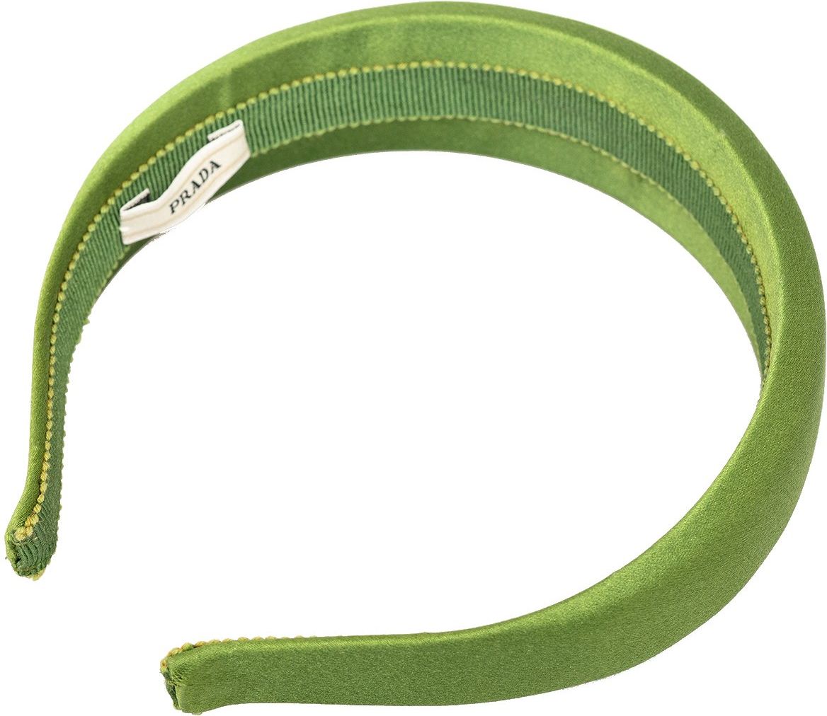 Prada Satin Headband Groen