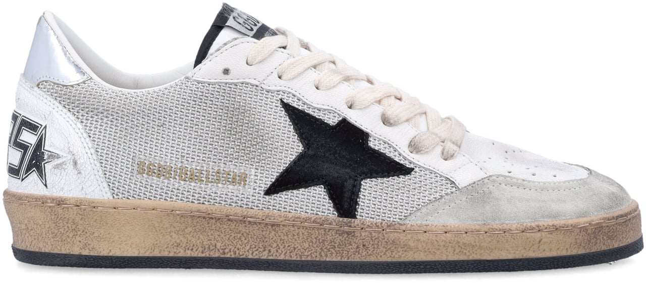 Golden Goose BALL STAR NET UPPER SUEDE STAR LAMINATED Zilver