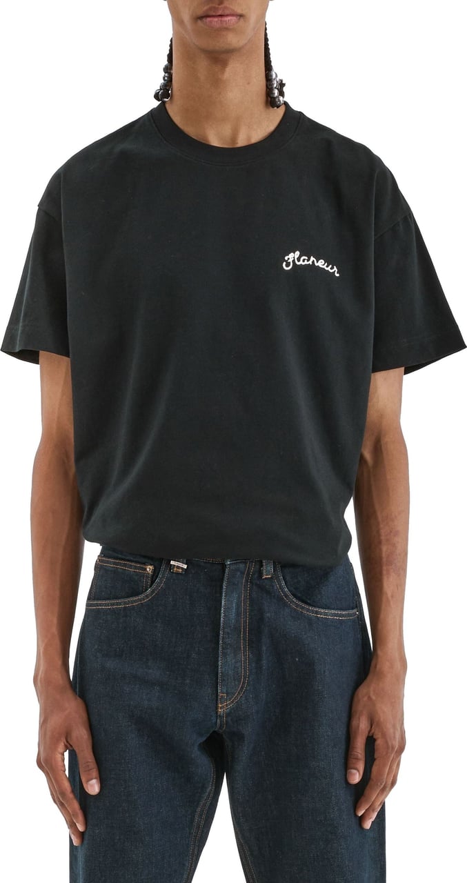 FLÂNEUR Signature T-Shirt Black Zwart