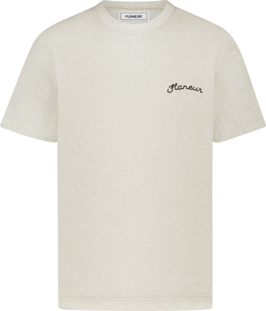 FLÂNEUR Signature T-Shirt Heather Cool Grey Grijs