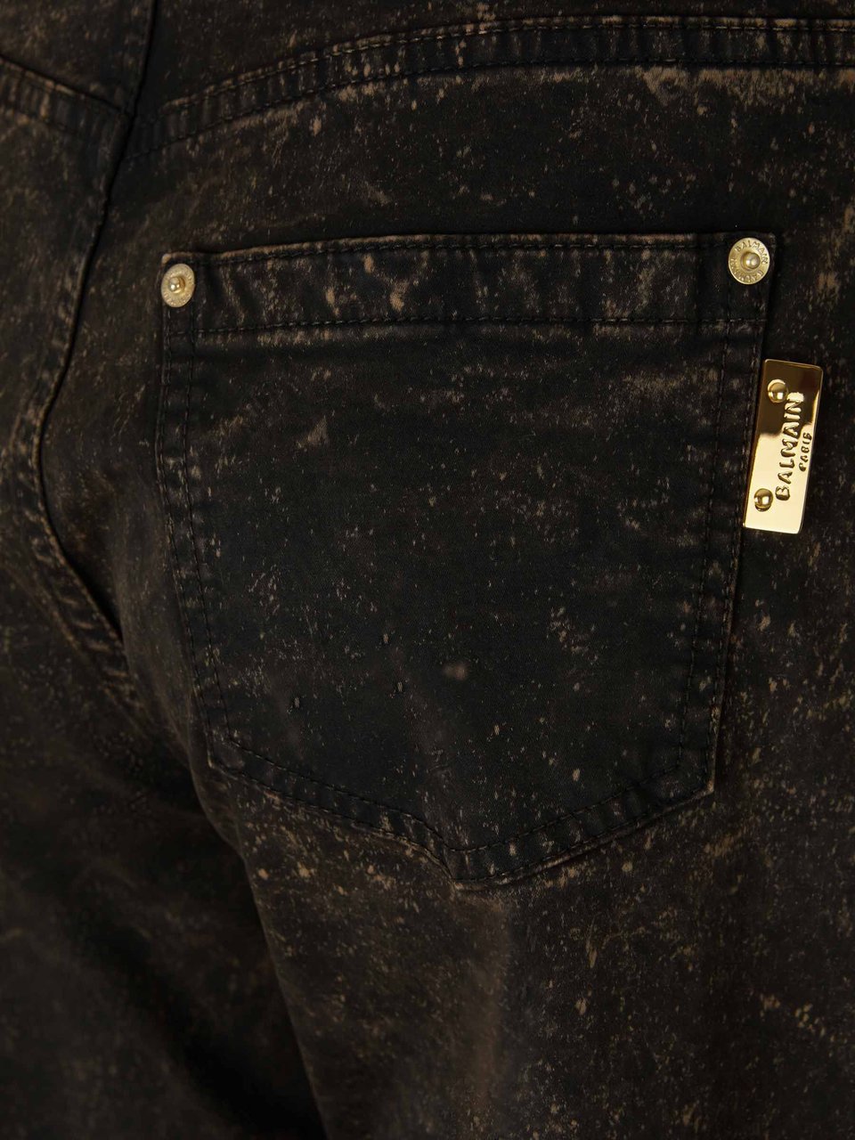 Balmain Marble Effect Jeans Zwart
