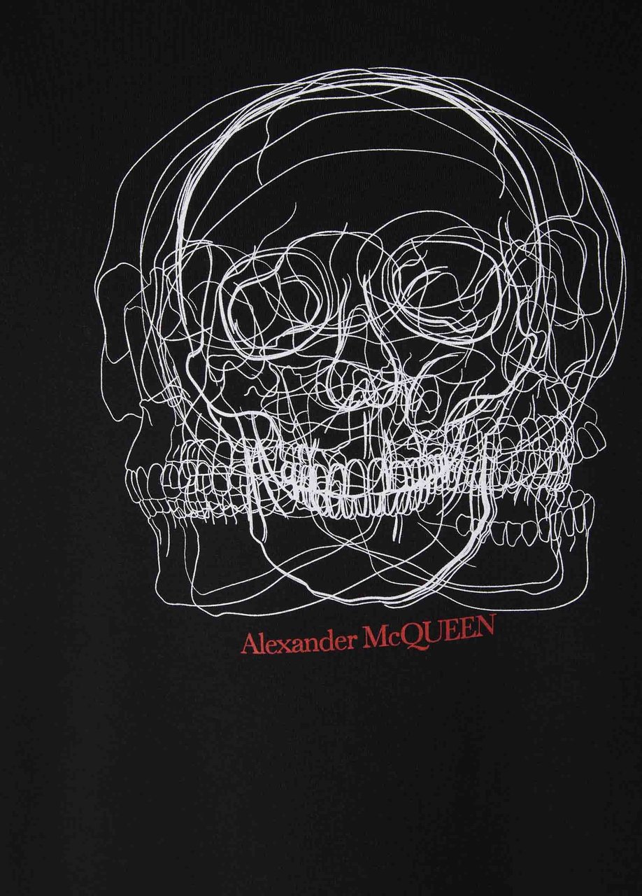 Alexander McQueen Skull Sketch T-shirt Zwart