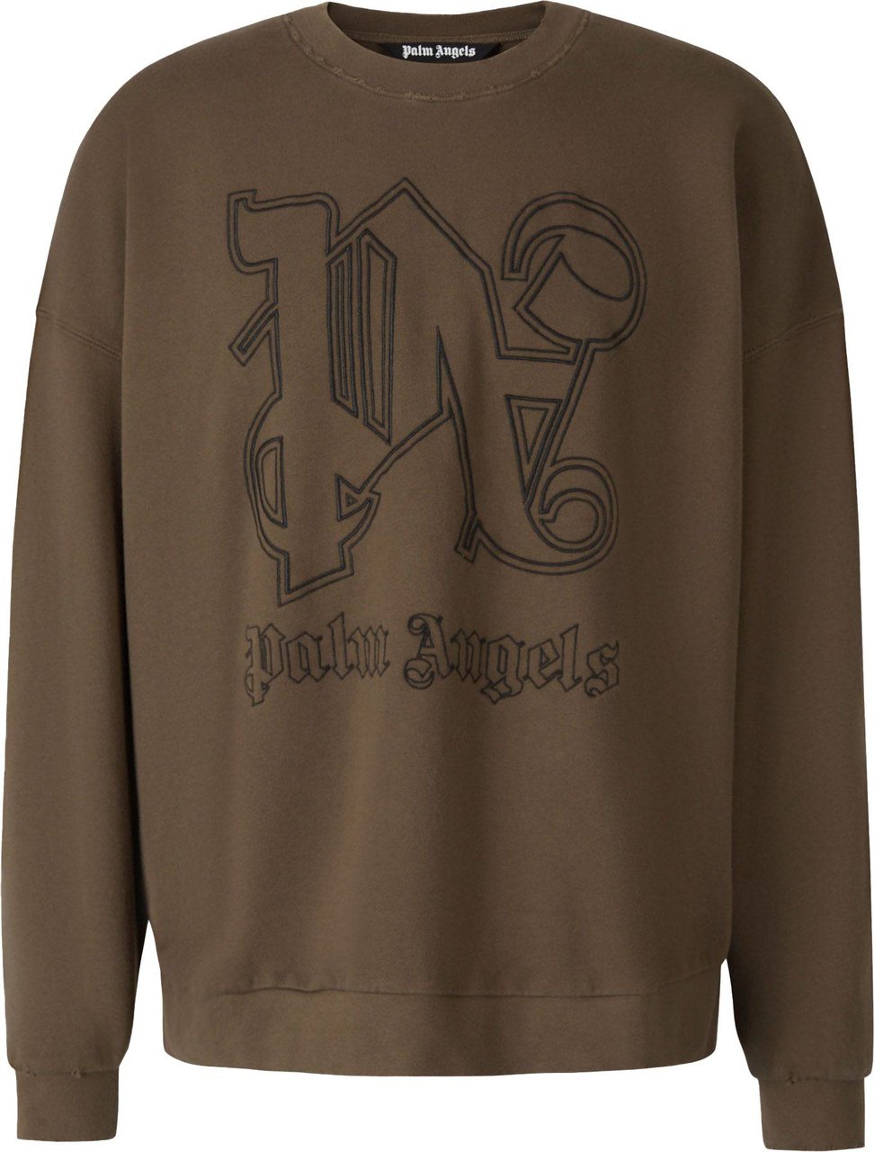 Palm Angels Embroidered Logo Sweatshirt Taupe