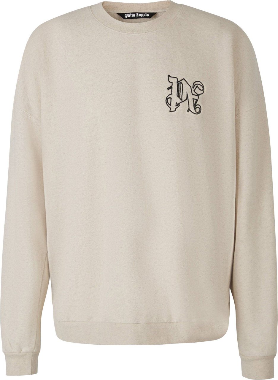Palm Angels Embroidered Logo Sweatshirt Taupe