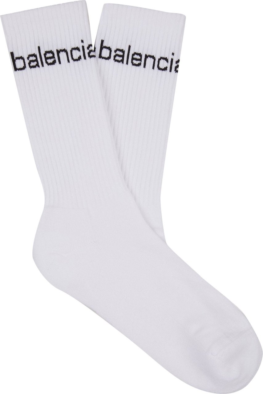 Balenciaga Logo Knit Socks Wit