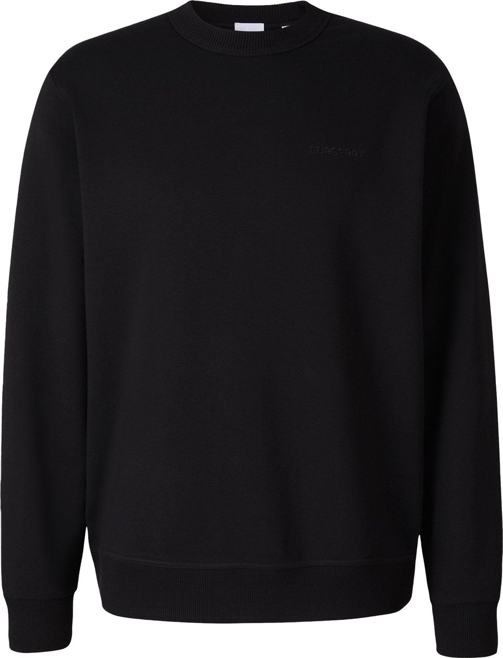 Burberry EKD Check Cotton Sweatshirt Zwart