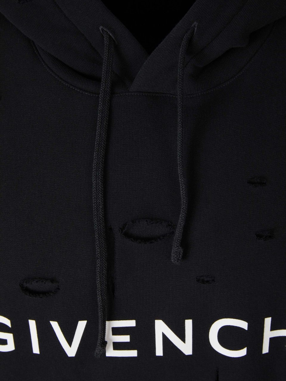 Givenchy Ripped Cotton Sweatshirt Zwart