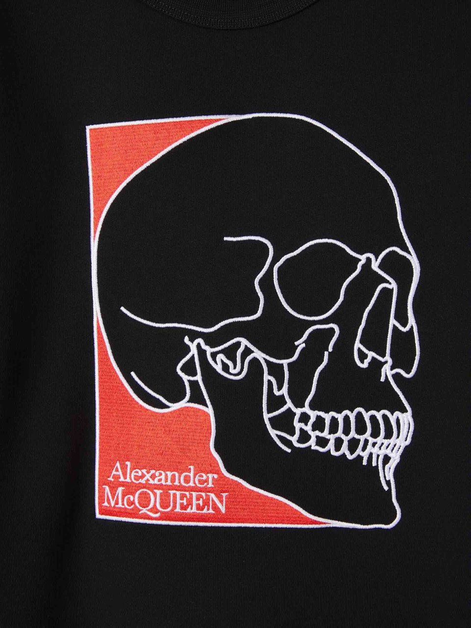 Alexander McQueen Printed Cotton Sweatshirt Zwart