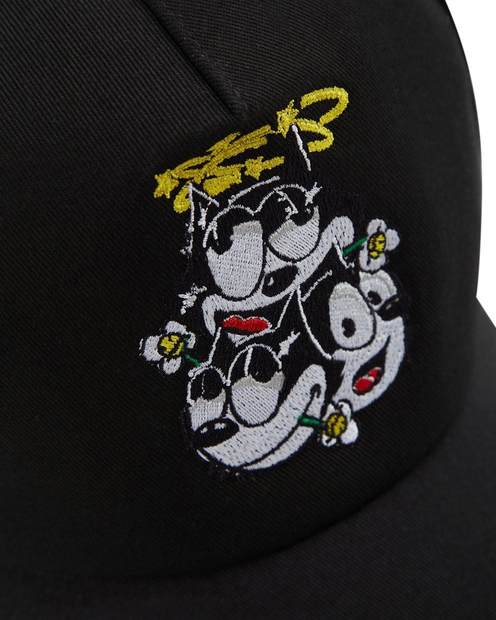 Iceberg Baseball hat with cartoon graphics and logo Zwart