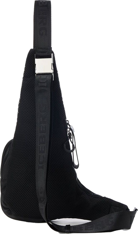 Iceberg Multi-pocket pouch in eco-leather Zwart