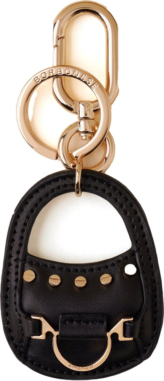 Borbonese 110 BAG CHARM - Leather key case Zwart