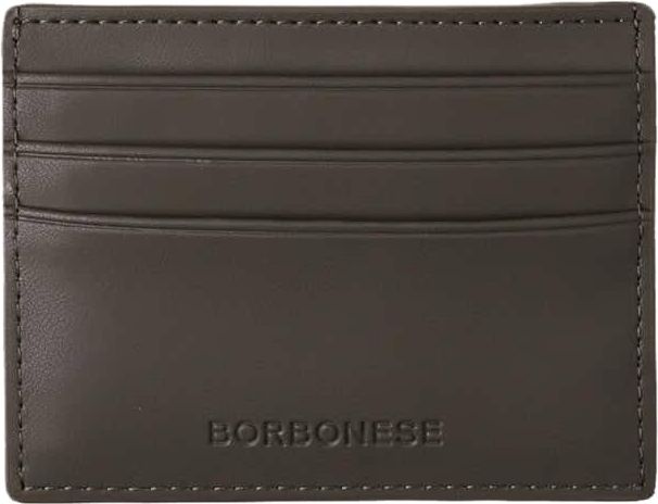 Borbonese CREDIT CARD HOLDER - Leather Credit Card Holder Grijs