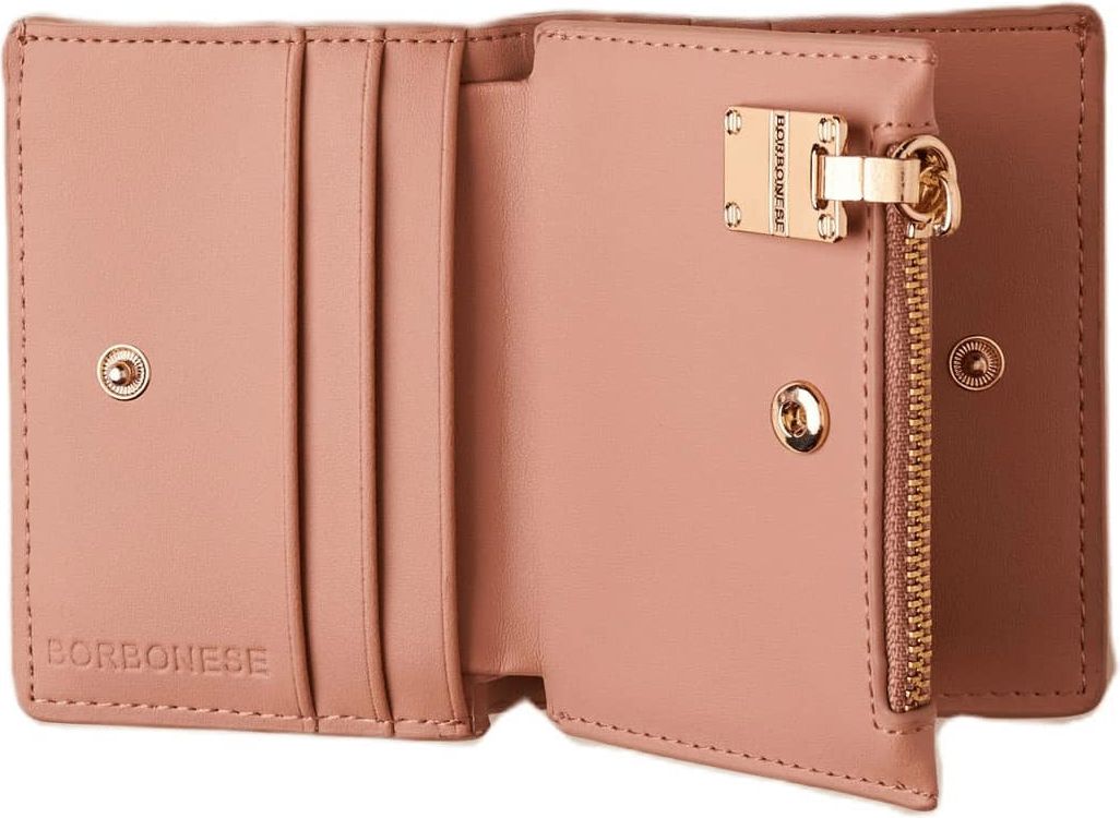 Borbonese VITE WALLET SMALL - OP lined cloth wallet Roze