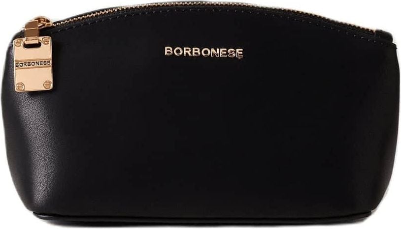 Borbonese LETTERING POUCH SMALL - Leather pouch Zwart