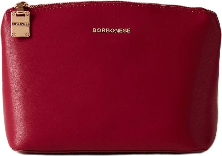 Borbonese LETTERING POUCH MEDIUM - Leather pouch Rood