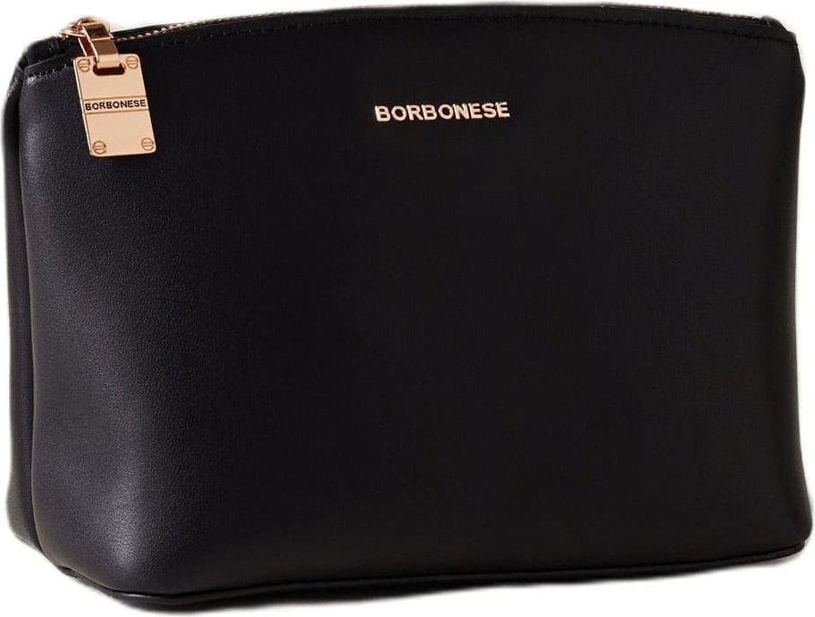 Borbonese LETTERING POUCH MEDIUM - Leather pouch Zwart