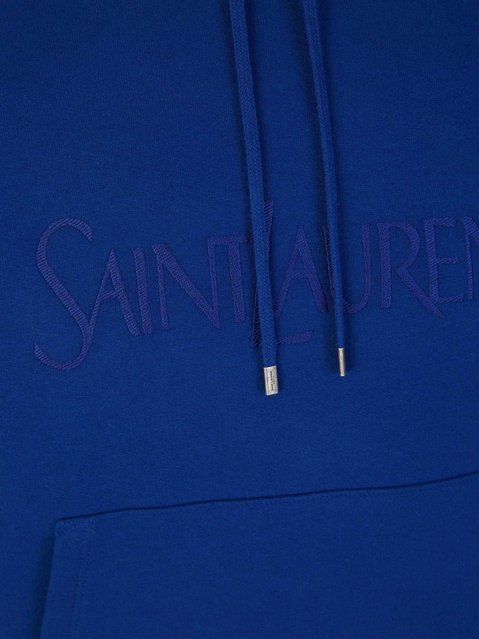 Saint Laurent Logo Panel Sweatshirt Blauw