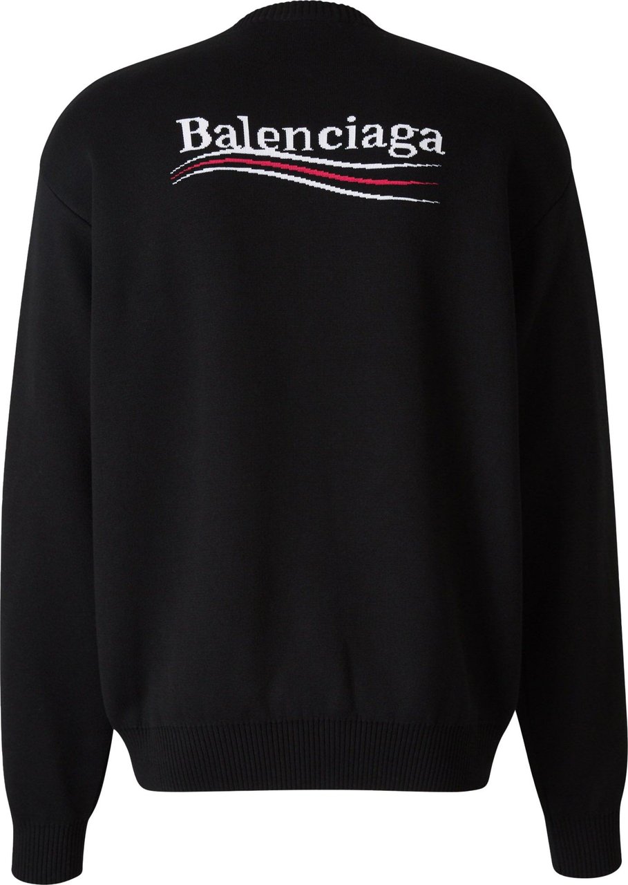 Balenciaga Embroidered Logo Sweatshirt Zwart
