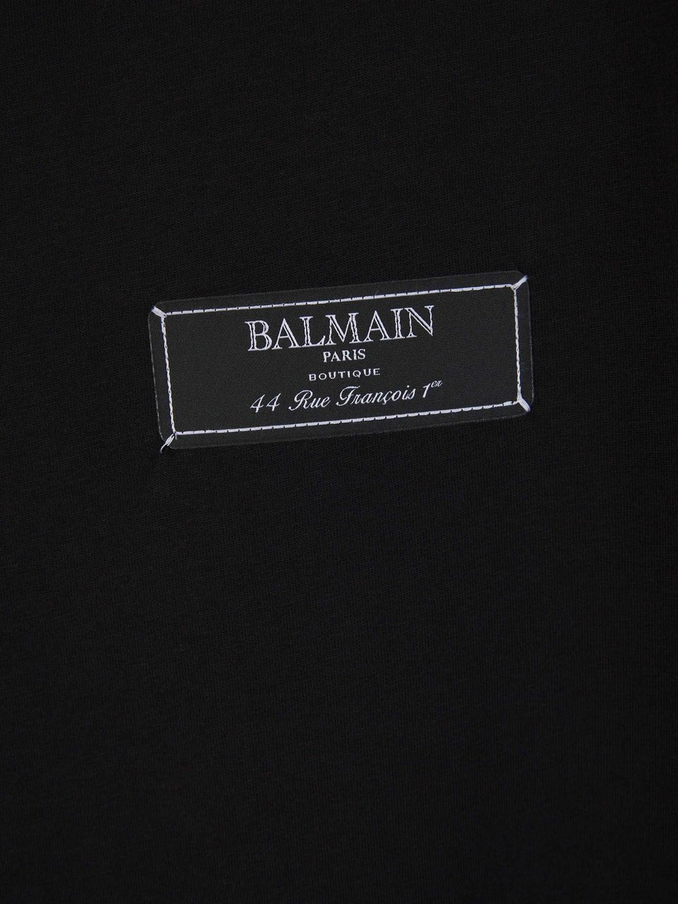 Balmain Label Cotton T-Shirt Zwart