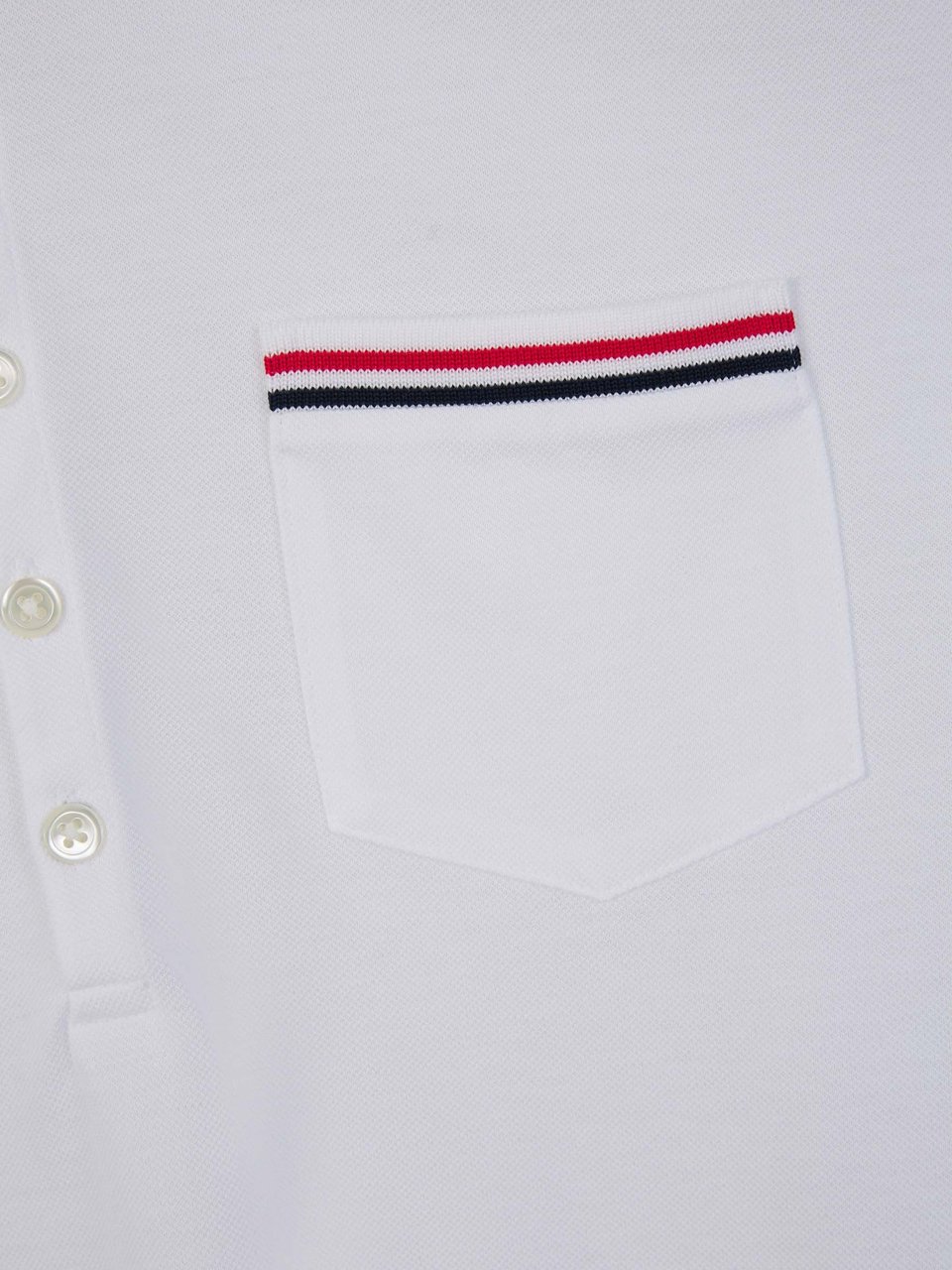 Thom Browne Polo Pique Trims Wit