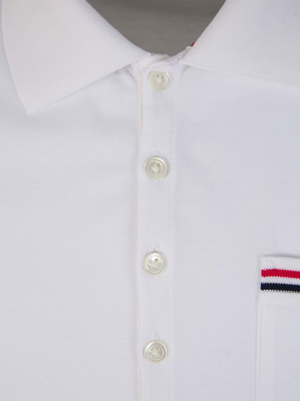 Thom Browne Polo Pique Trims Wit