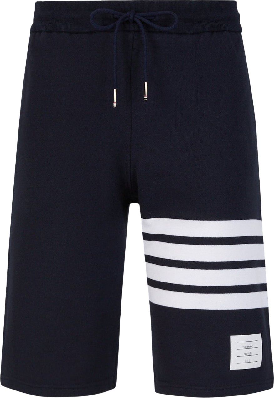 Thom Browne Striped Cotton Bermuda Shorts Blauw