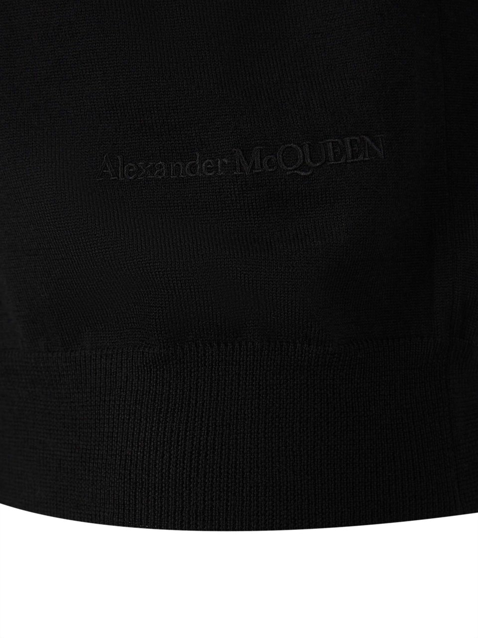 Alexander McQueen Wool Knit Polo Zwart