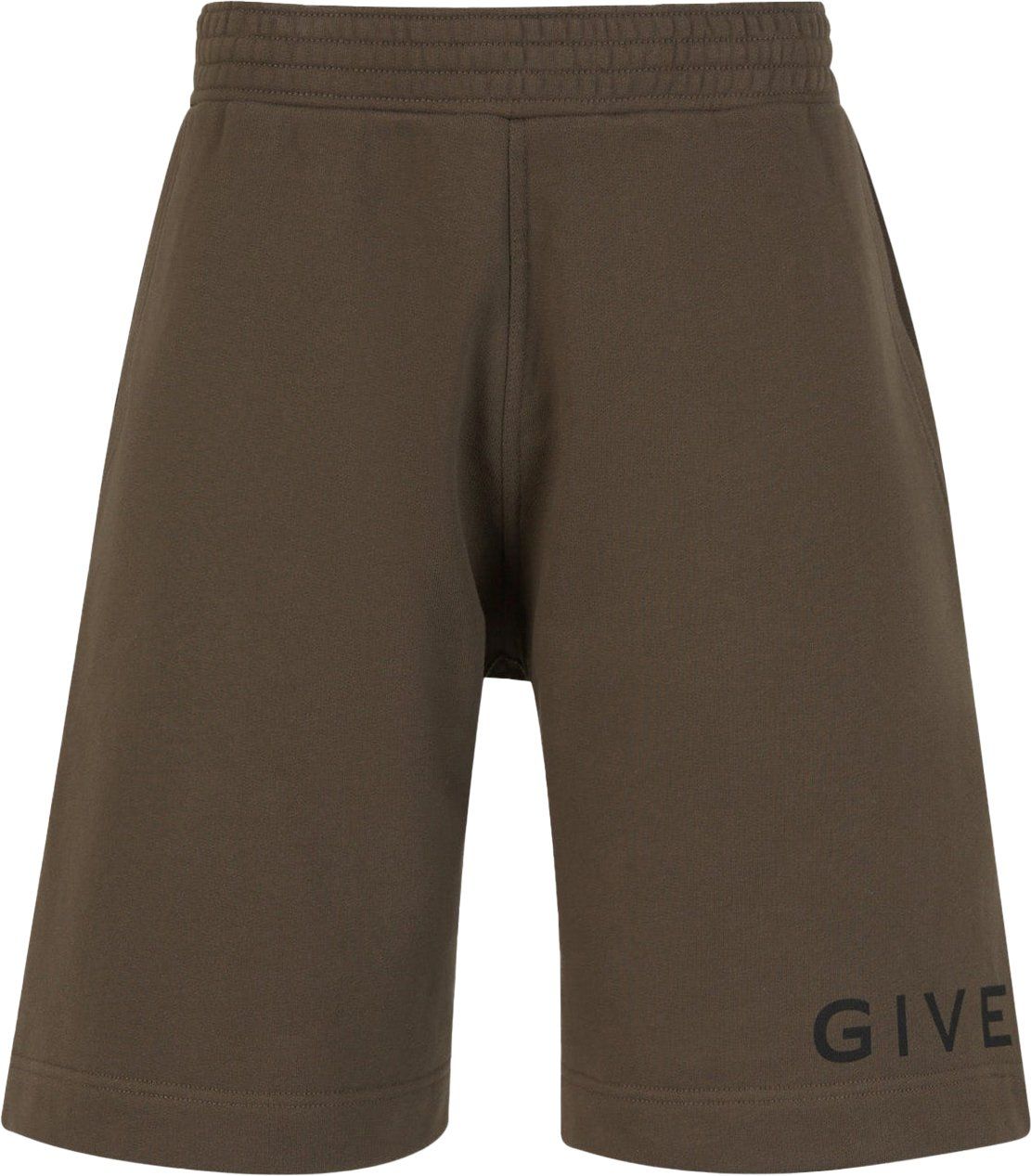 Givenchy Logo Cotton Bermuda Shorts Groen