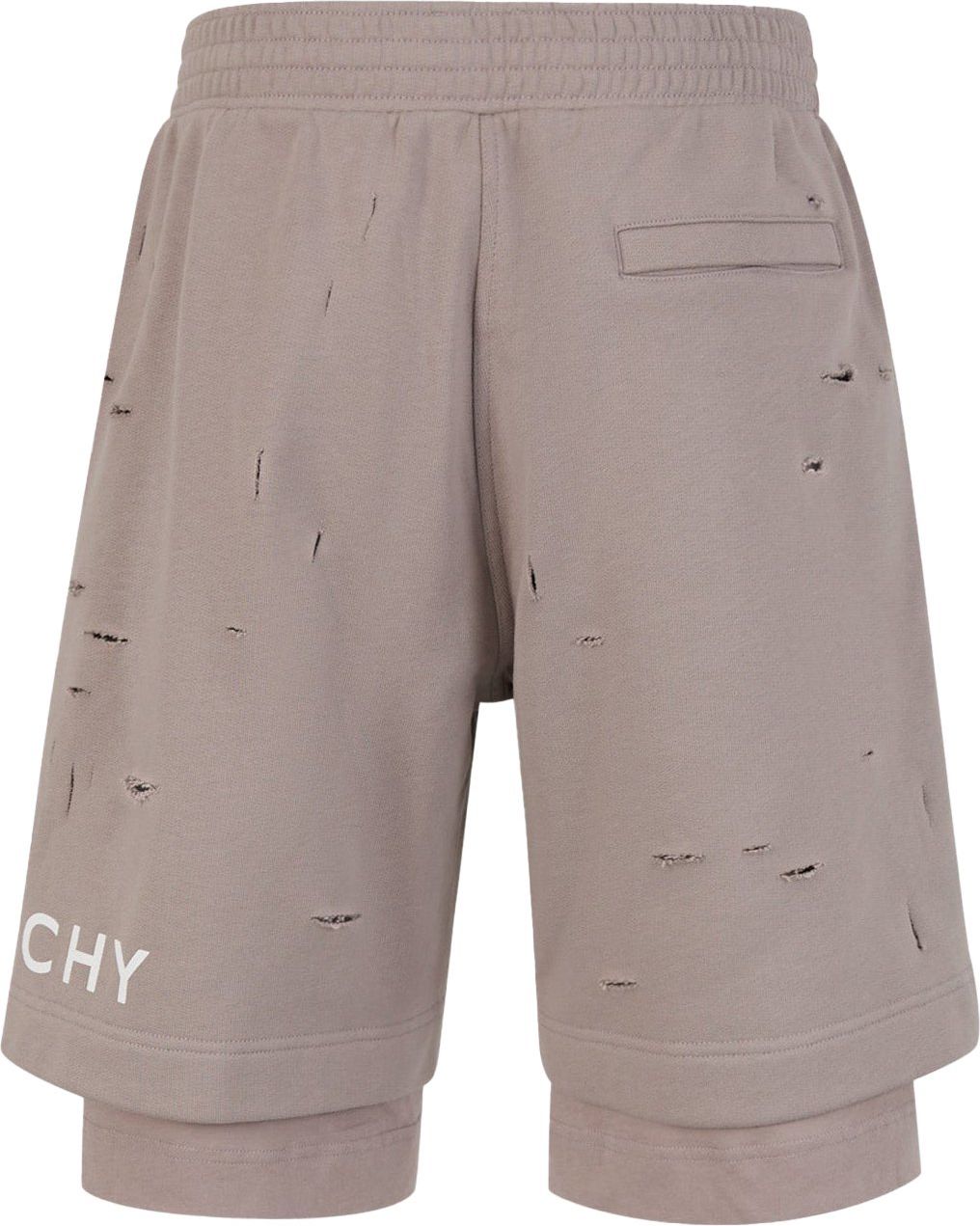 Givenchy Logo Cotton Bermuda Shorts Taupe