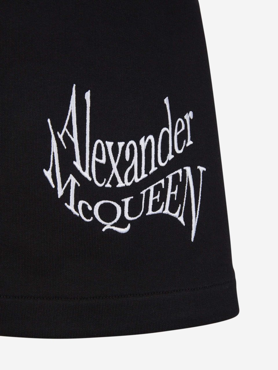 Alexander McQueen Logo Cotton Bermuda Shorts Zwart