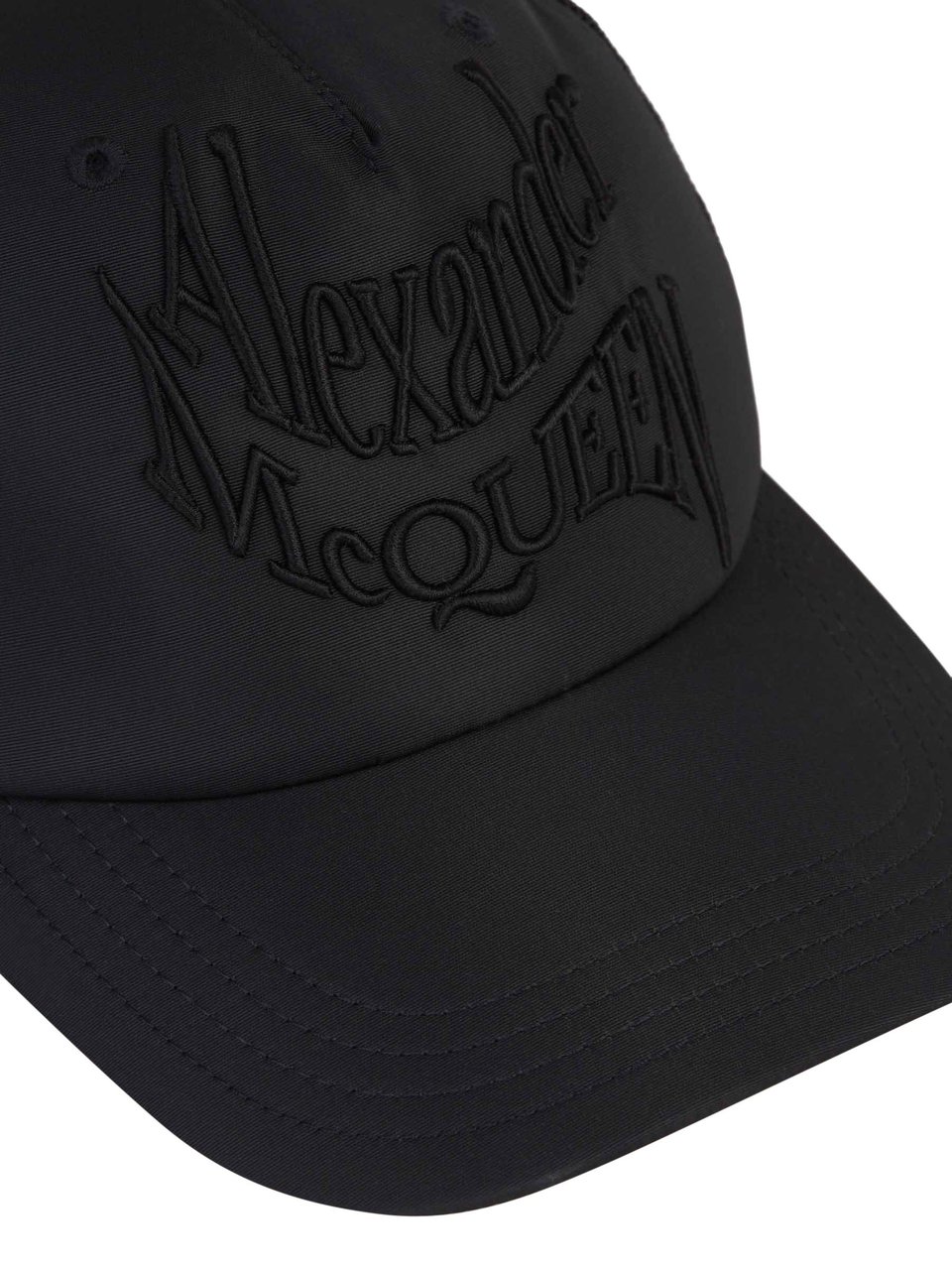 Alexander McQueen Embroidered Mesh Cap Zwart