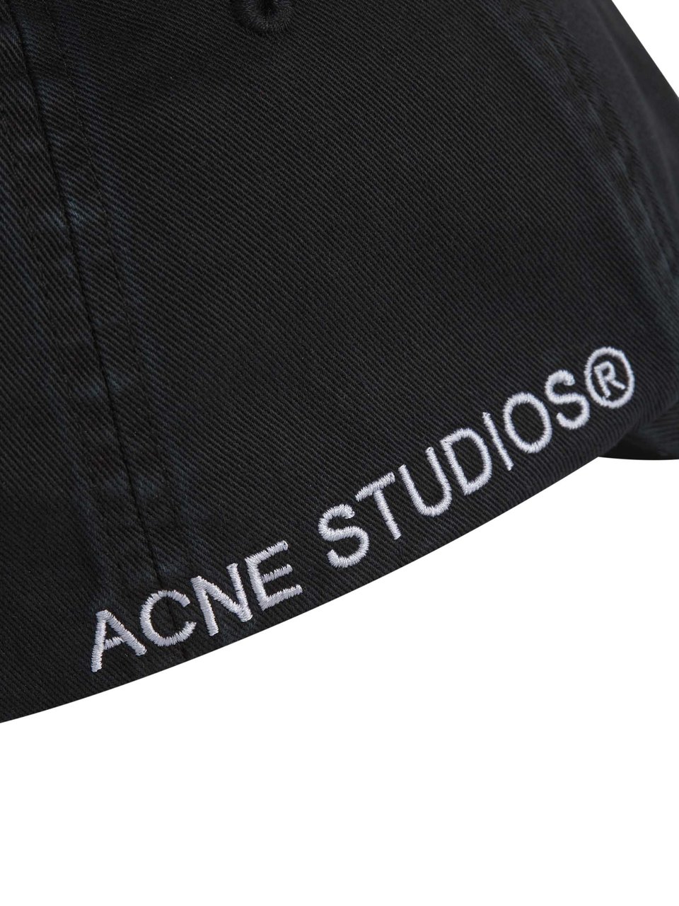 Acne Studios Logo Cotton Cap Zwart