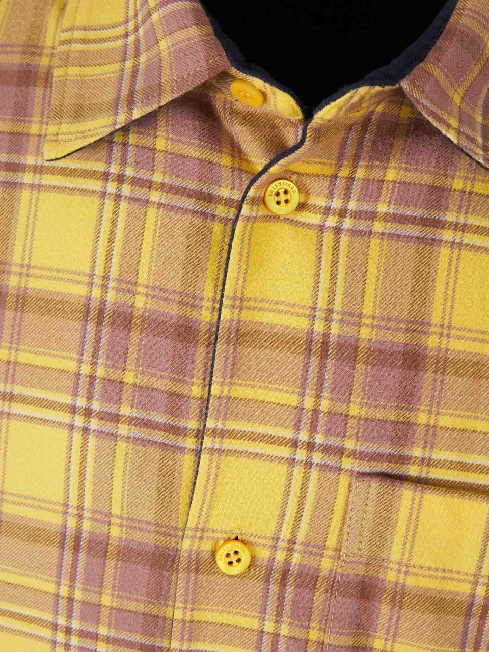 Balenciaga Checkered Reversible Overshirt Geel
