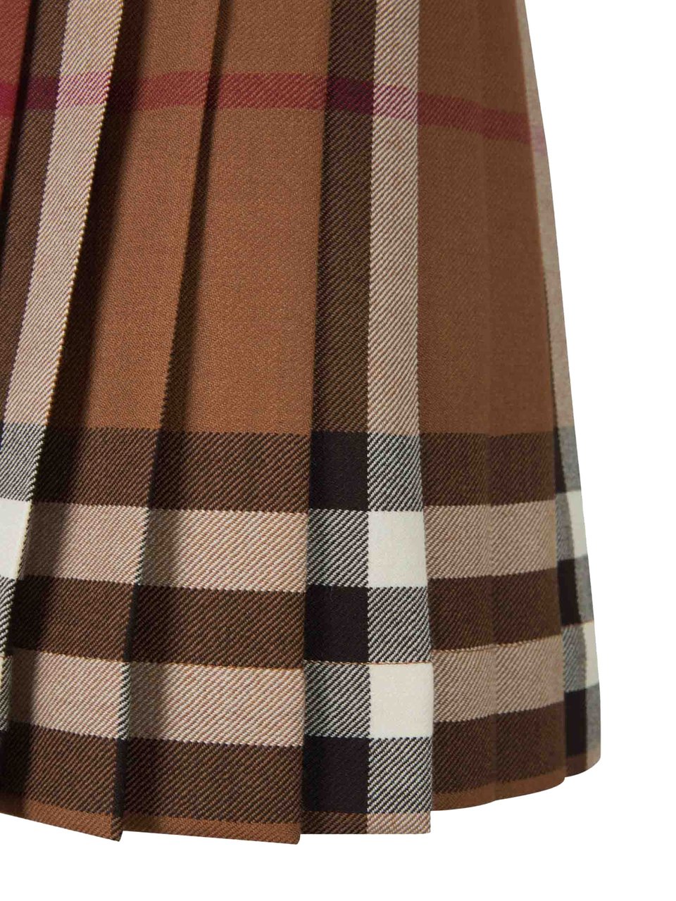 Burberry Plaid Pleated Skirt Beige