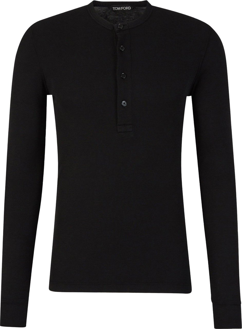 Tom Ford Ribbed Knit T-Shirt Zwart