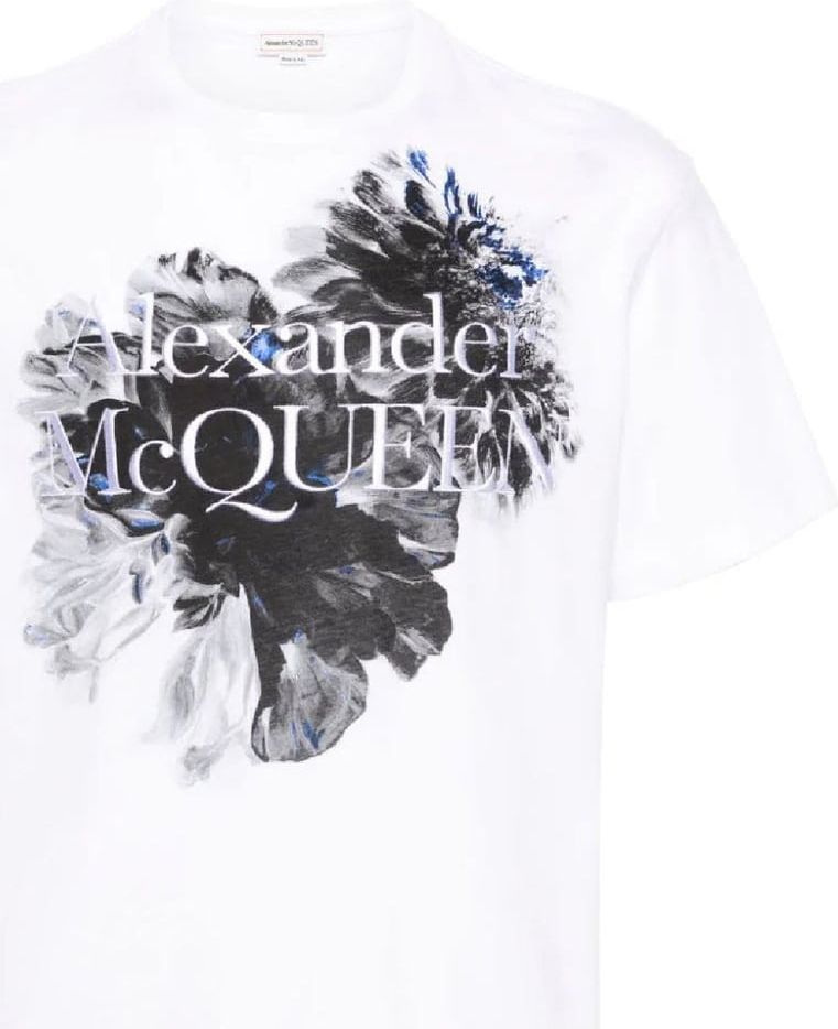 Alexander McQueen Dutch Flower-print cotton T-shirt Wit
