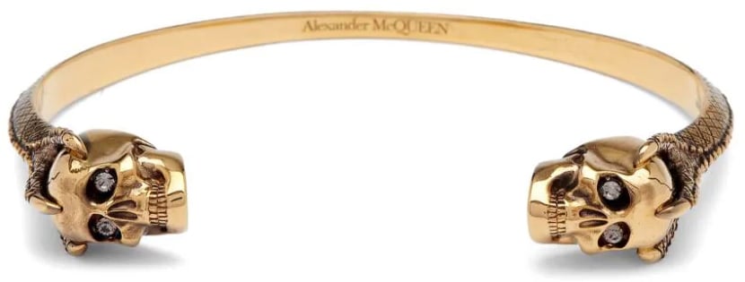 Alexander McQueen Victorian Skull cuff bracelet Metallic