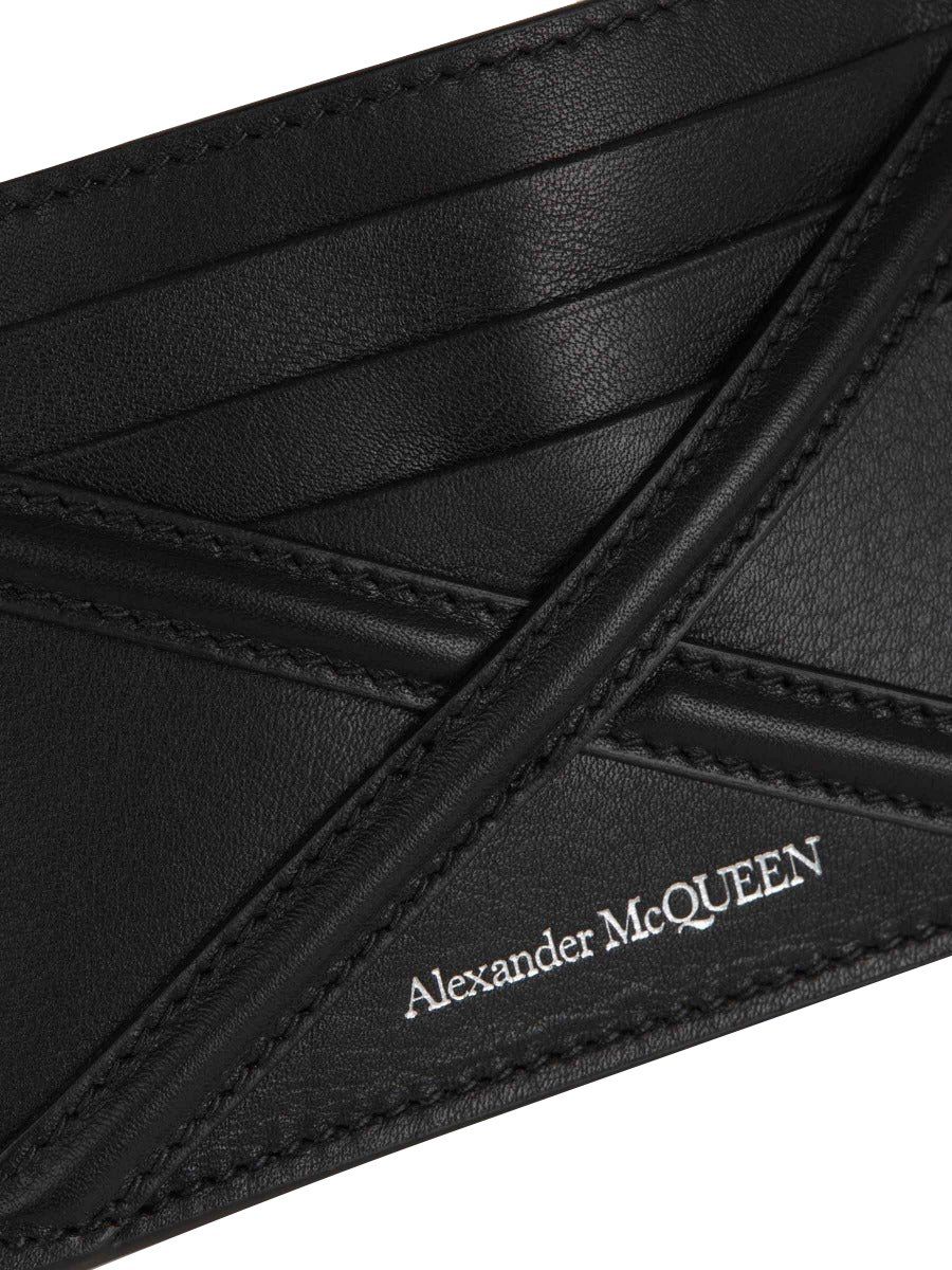 Alexander McQueen Trim Detail Cardholder Zwart