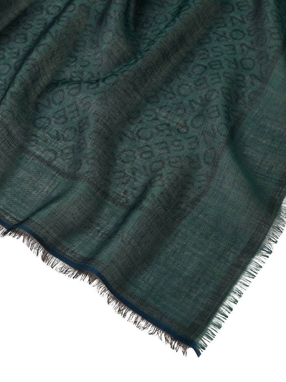 Borbonese SQUARE SCARF - Wool and Modal square scarf Groen