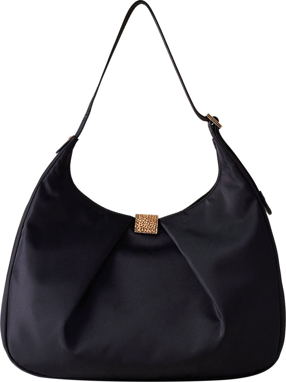 Borbonese CORTINA HOBO MEDIUM - Recycle fabric & leather shoulder bag Zwart
