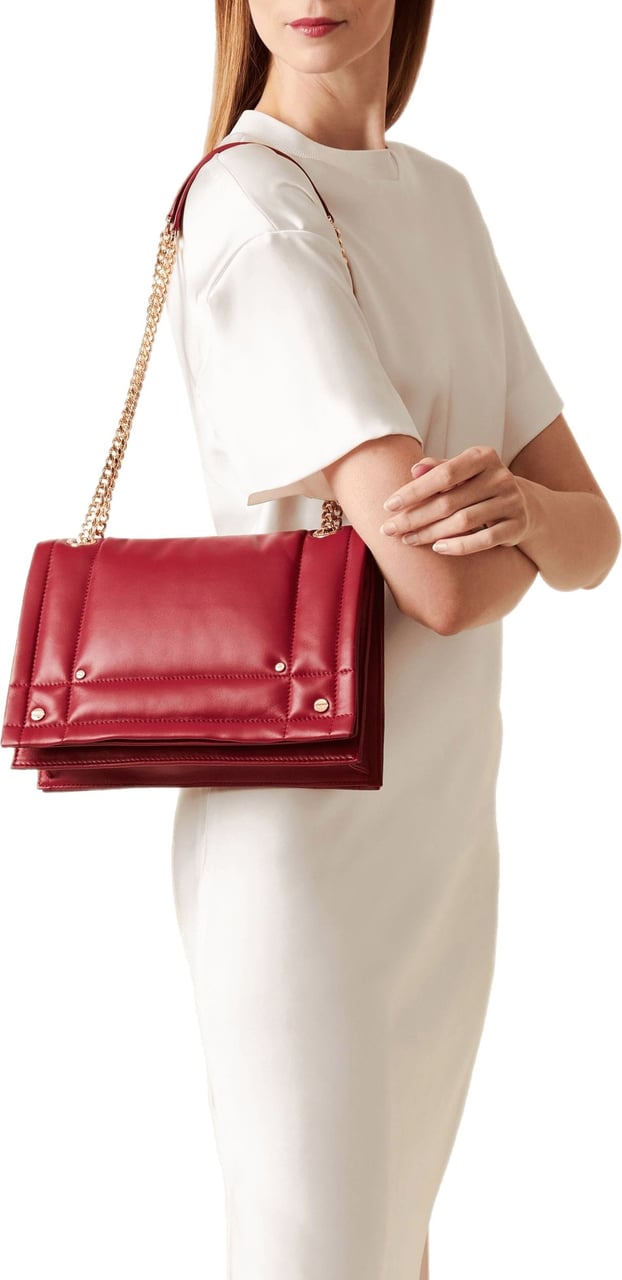 Borbonese REVERSE CROSS-BODY SMALL - Padded Nappa Shoulder bag Rood