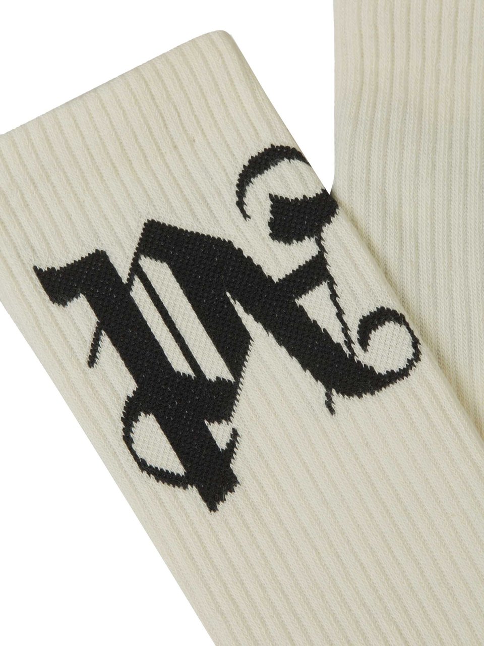 Palm Angels Cotton Monogram Socks Beige