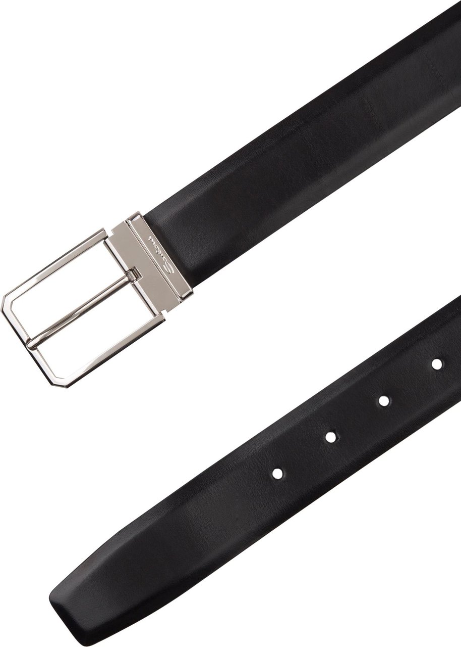 Santoni Leather Adjustable Belt Zwart