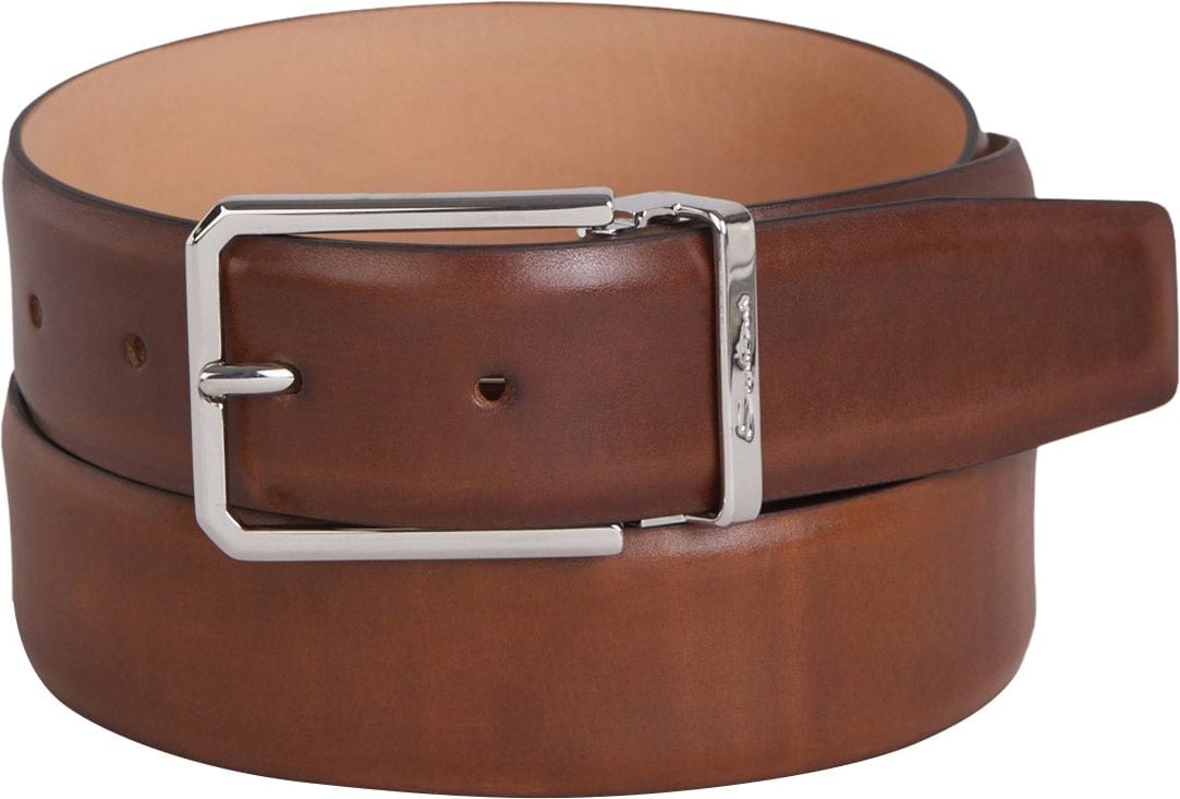 Santoni Leather Adjustable Belt Bruin