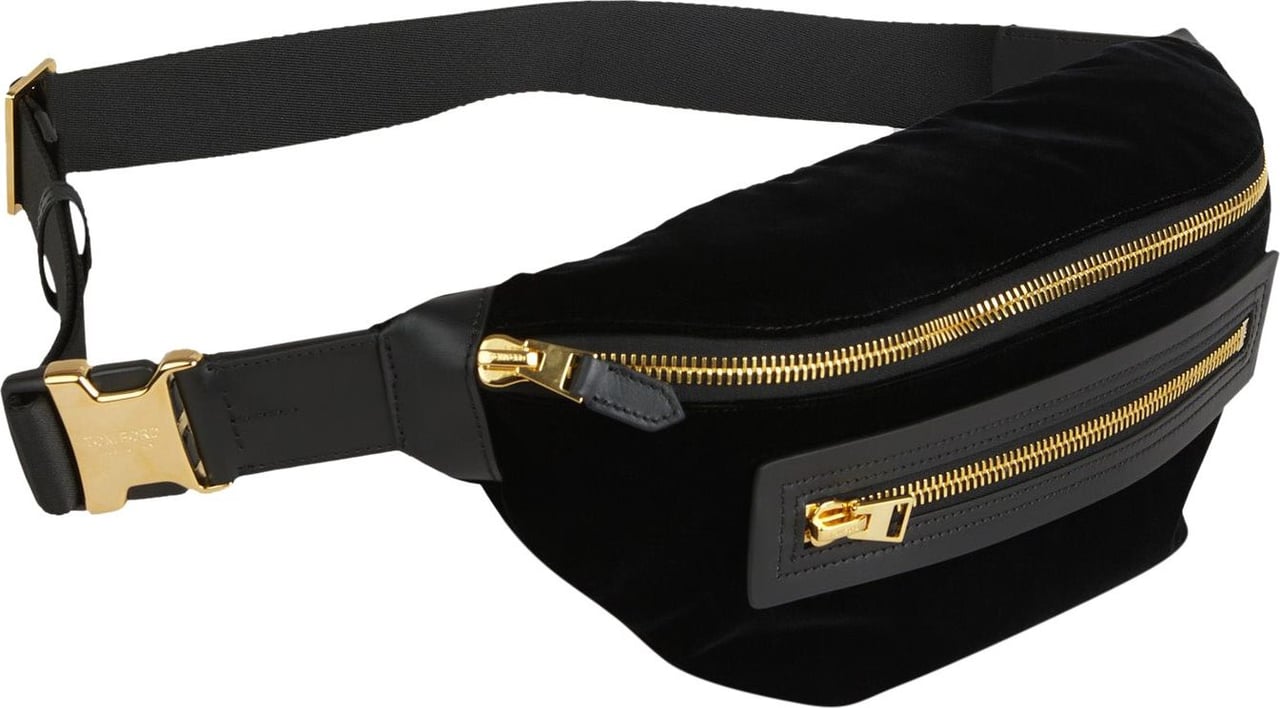 Tom Ford Contrast Velvet Belt Bag Zwart