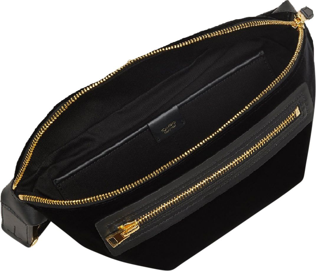 Tom Ford Contrast Velvet Belt Bag Zwart