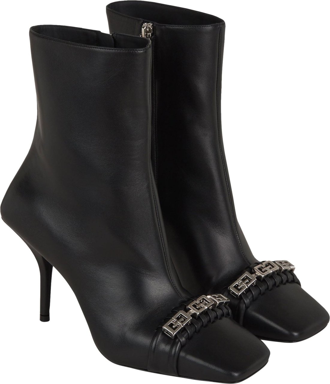 Givenchy Metallic Chain Ankle Boots Zwart