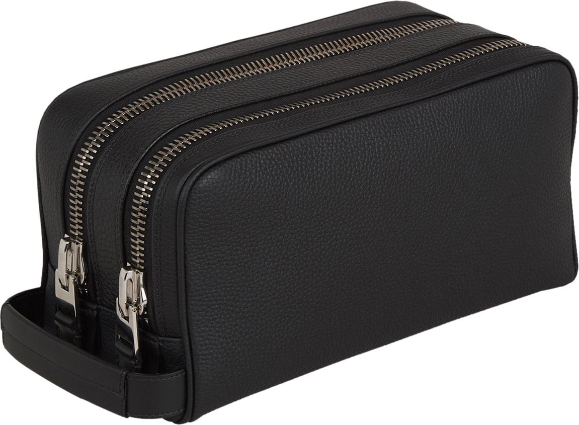 Tom Ford Granulated Leather Toiletry Bag Zwart
